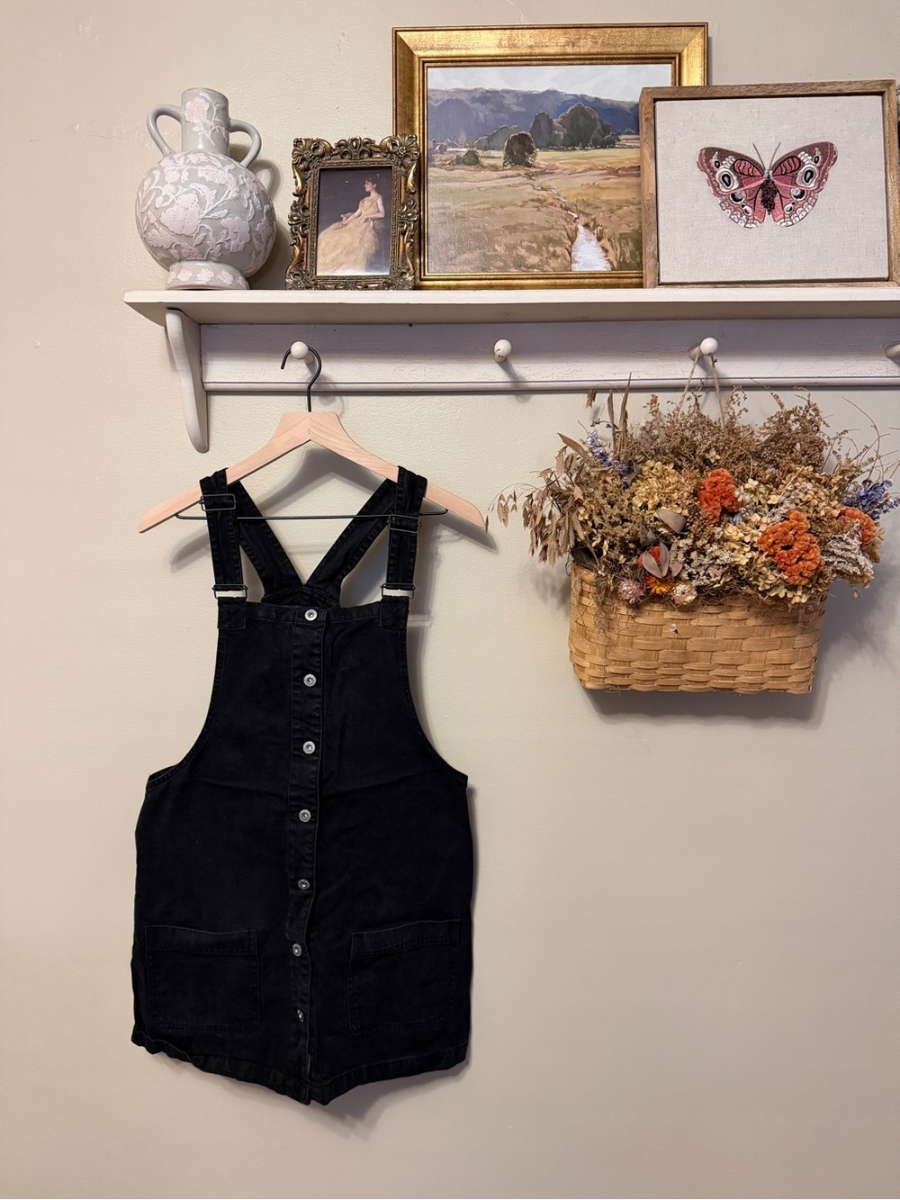 Arizona Jean Company Black Denim Overall Dress
